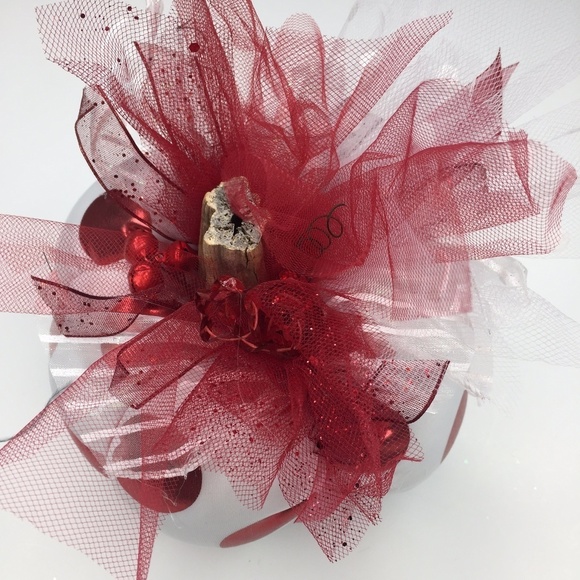 Handmade red and white polka dot pumpkin - Picture 3 of 6